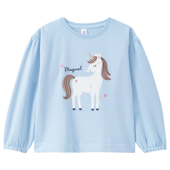 Mädchen Langarmshirt aus leichtem Sweat