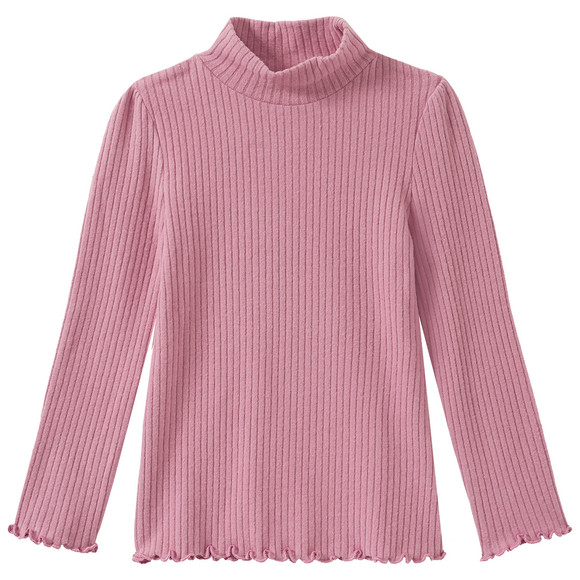 Mädchen Langarmshirt mit Rippstruktur