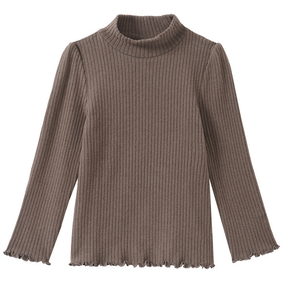 Mädchen Langarmshirt mit Rippstruktur