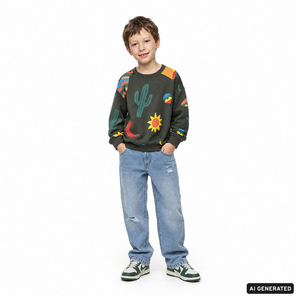 Jungen Jeans mit Destroyed-Details