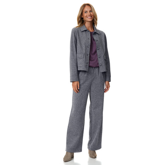 Damen Wide-Leg-Hose in Melange-Optik