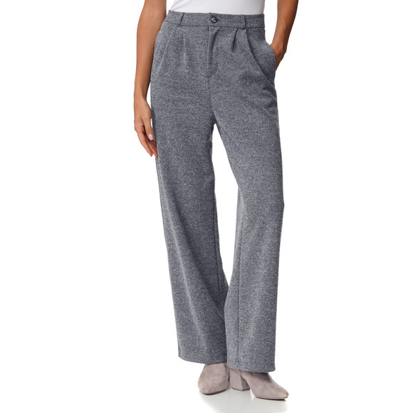 Damen Wide-Leg-Hose in Melange-Optik