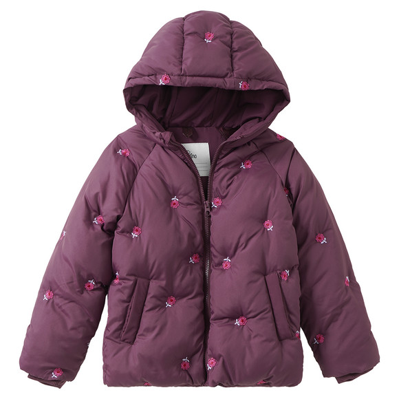 Mädchen Pufferjacke mit Blumen-Motiven