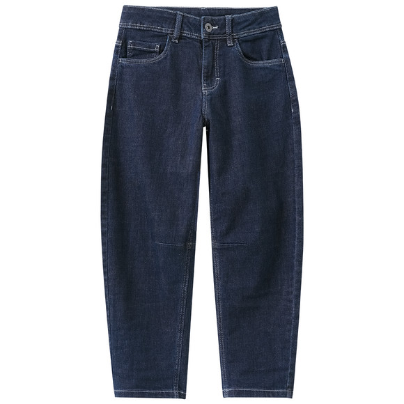 Jongensjeans met wijd been van raw denim