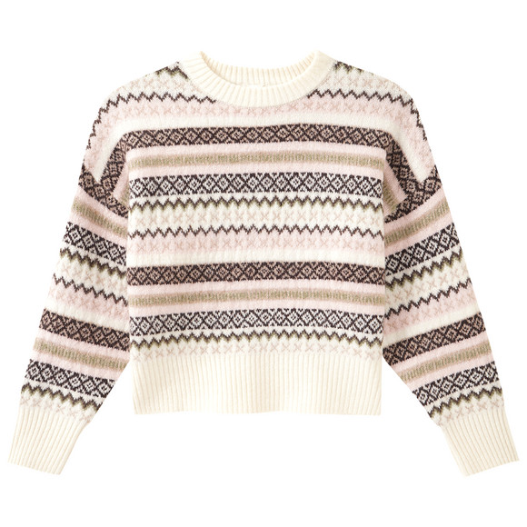 Mädchen Strickpullover mit Norwegermuster