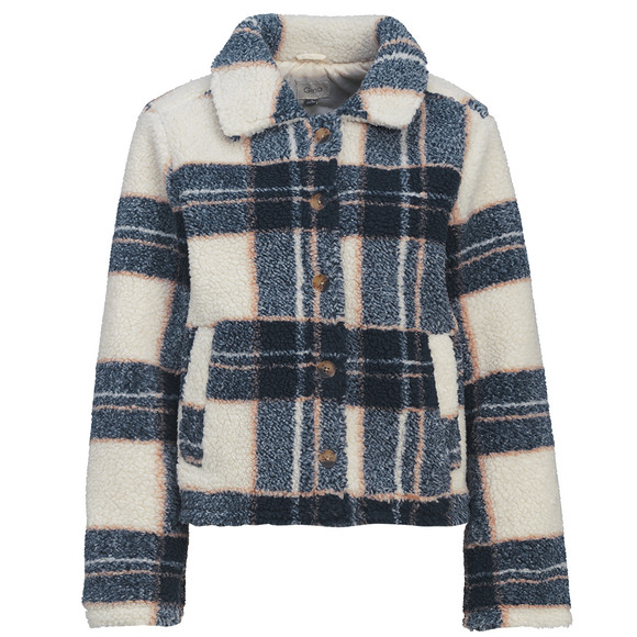 Damen Teddyjacke mit Karo-Muster
