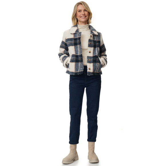 Damen Teddyjacke mit Karo-Muster