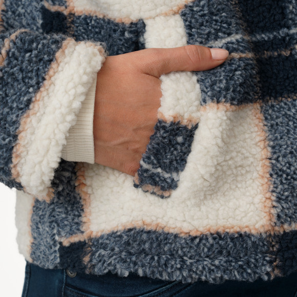 Damen Teddyjacke mit Karo-Muster