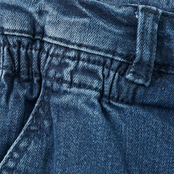 Mädchen Wide-Leg-Jeans mit verstellbarem Bund