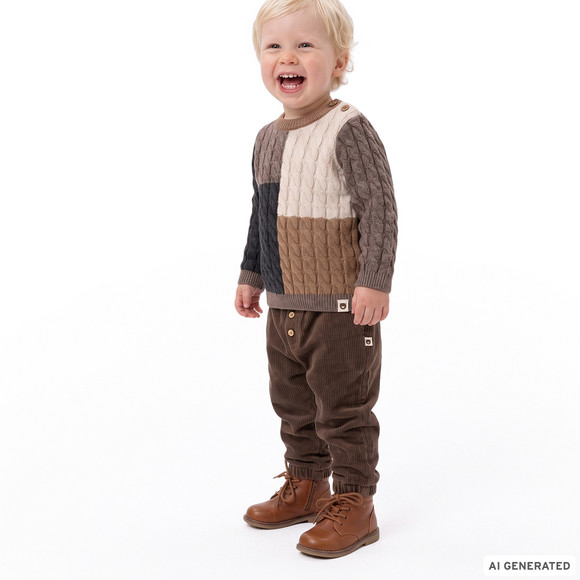 Babybroekje met geribbelde structuur