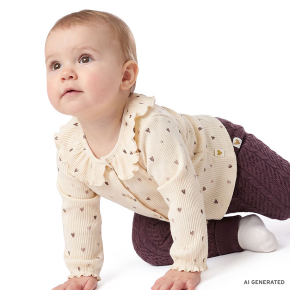 Baby Bluse mit Herzchen-Print