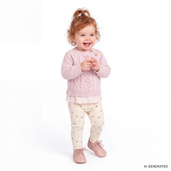 Baby Leggings mit Herzchen-Print