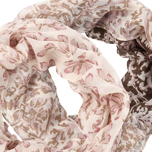 2 Damen Rundschals mit floralem Muster