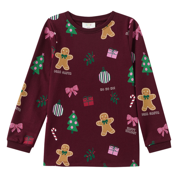 Mädchen Weihnachtsschlafanzug mit Prints