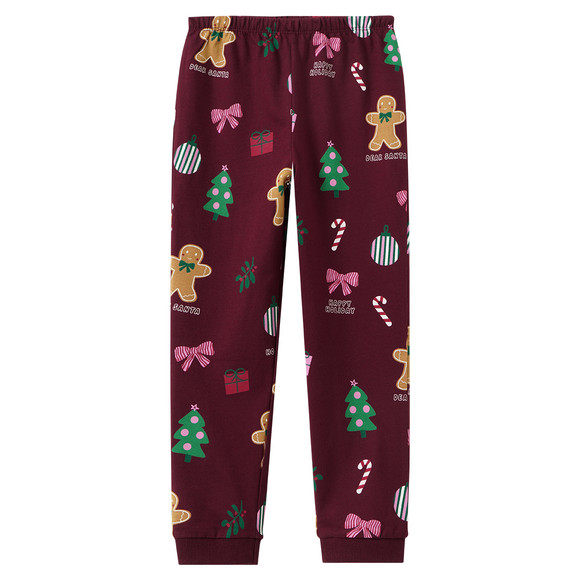 Mädchen Weihnachtsschlafanzug mit Prints