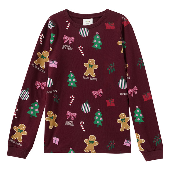 Mädchen Weihnachtsschlafanzug mit Prints