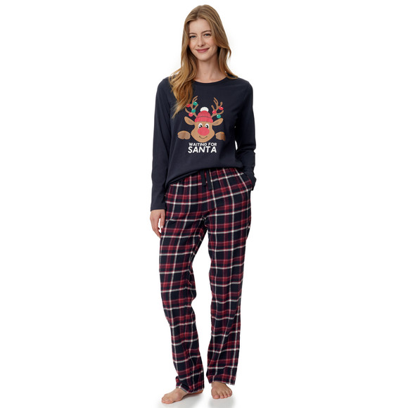 Damen Weihnachtsschlafanzug mit Print