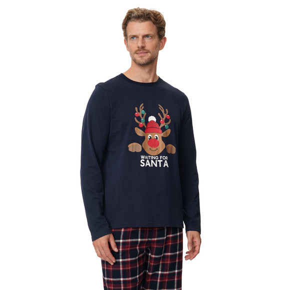 Herren Weihnachtsschlafanzug mit Print
