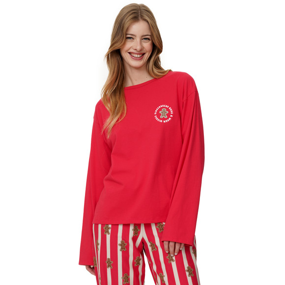 Kerstpyjama voor dames met print