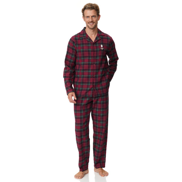 Herren Weihnachtsschlafanzug mit Stickerei