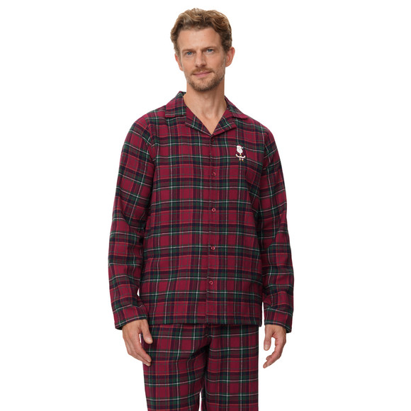 Herren Weihnachtsschlafanzug mit Stickerei