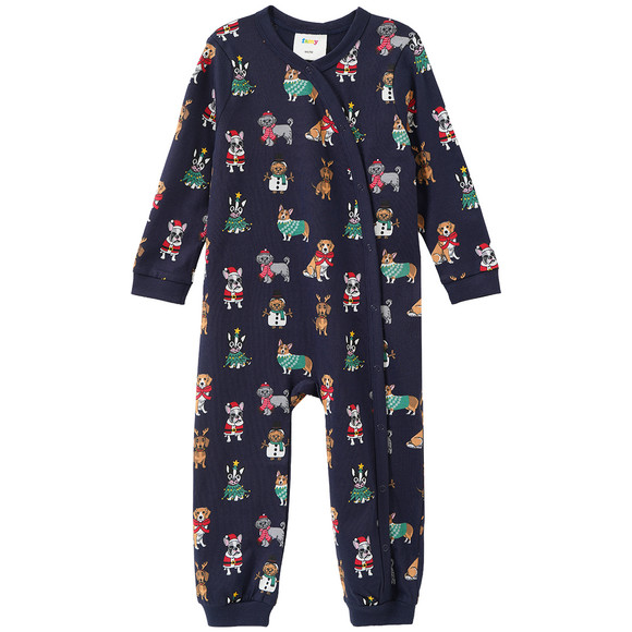 Baby Weihnachtsschlafanzug mit Hunde-Prints