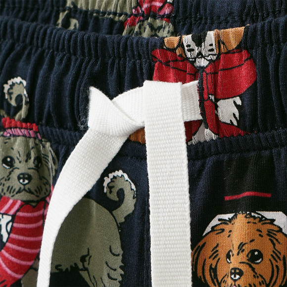 Kinder Weihnachtsschlafanzug mit Hunde-Prints