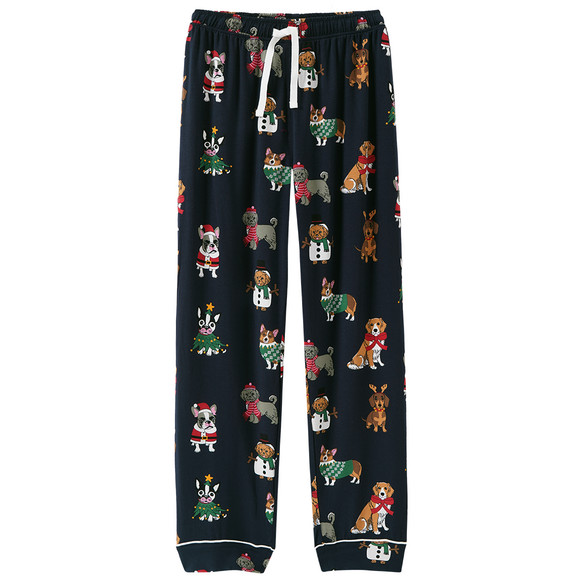 Kinder Weihnachtsschlafanzug mit Hunde-Prints