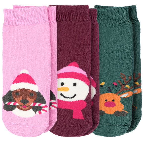 3 Paar Baby Weihnachtssocken im Set