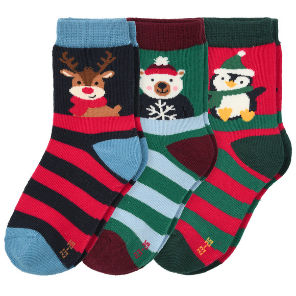 3 Paar Jungen Weihnachtssocken im Set