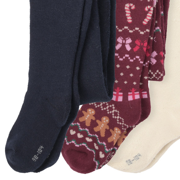 3 Mädchen Weihnachtsstrumpfhosen im Set