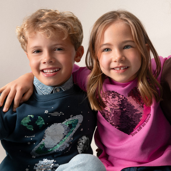 Mädchen Sweatshirt mit Wendepailletten