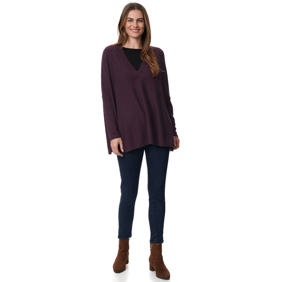 Damen Woll-Pullover mit V-Ausschnitt