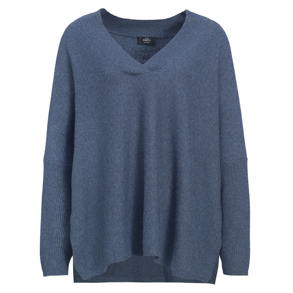 Damen Woll-Pullover mit V-Ausschnitt