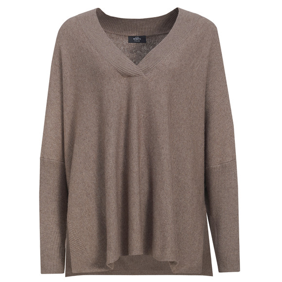 Damen Woll-Pullover mit V-Ausschnitt