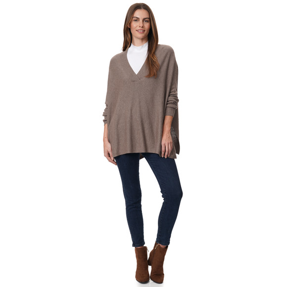 Damen Woll-Pullover mit V-Ausschnitt