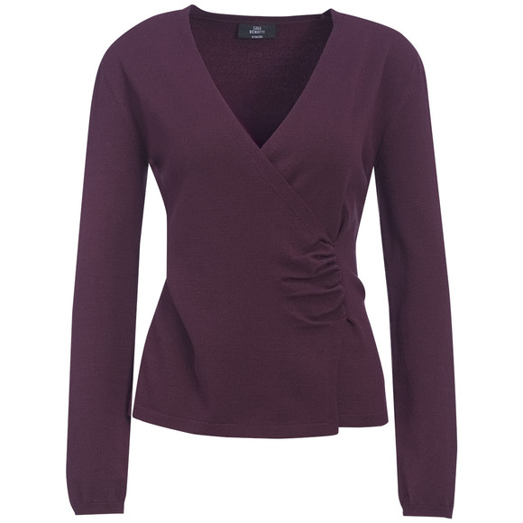 Damen Strickpullover in Wickel-Optik