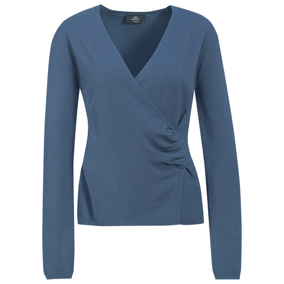 Damen Strickpullover in Wickel-Optik
