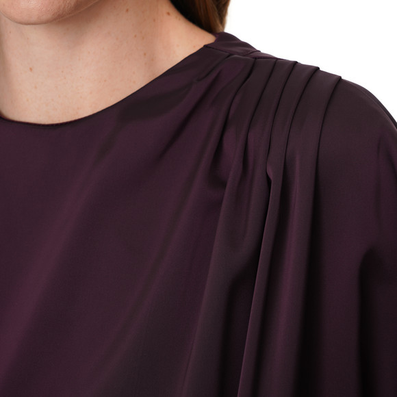 Satijnen damesblouse met plooidetail