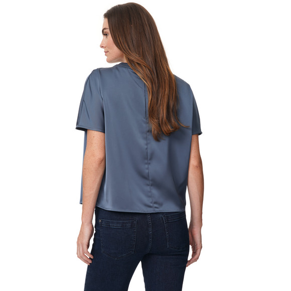 Satijnen damesblouse met plooidetail