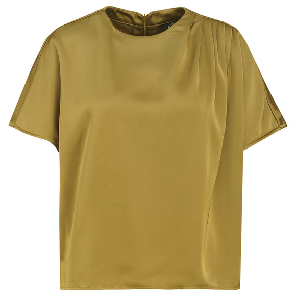 Satijnen damesblouse met plooidetail