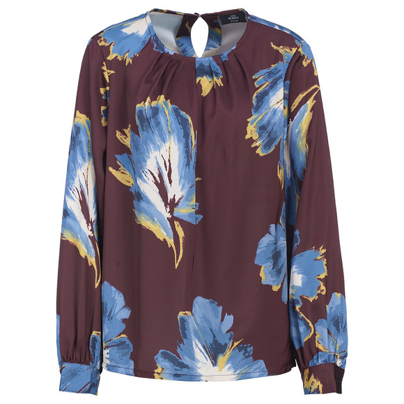 Damen Satinbluse mit Allover-Print