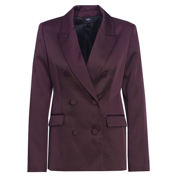 Damen Satin-Blazer mit doppelter Knopfreihe