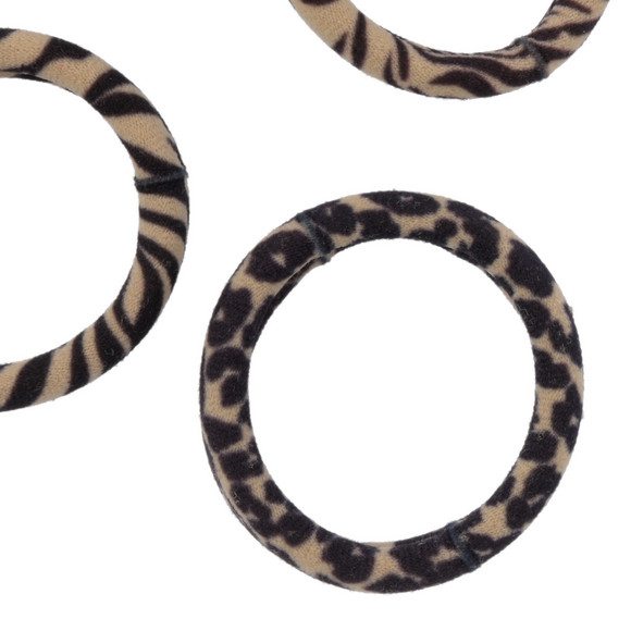 4 Haargummis im Animal-Look