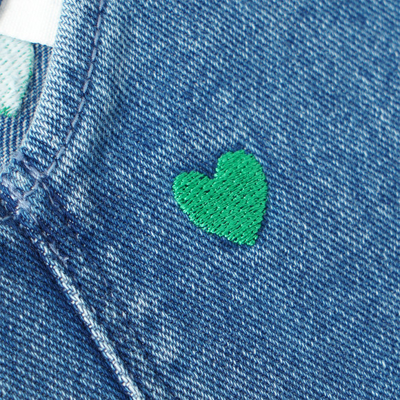 Mädchen Jeanskleid mit Stickerei
