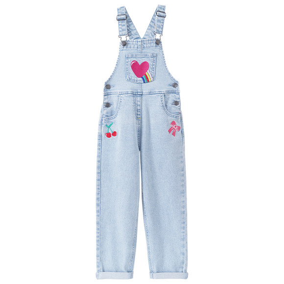 Mädchen Latzhose mit bunten Stickereien