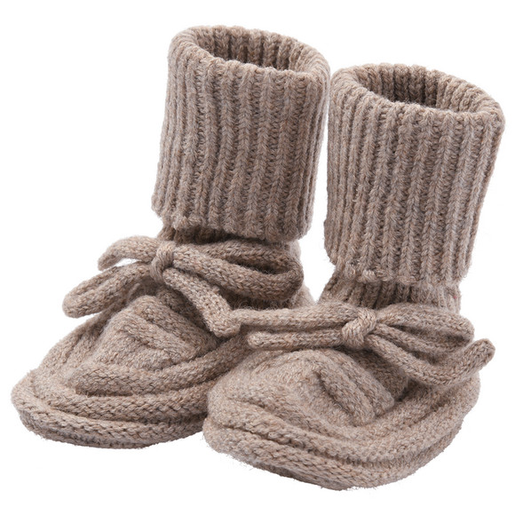 1 Paar Newborn Strickschühchen mit Schnürung