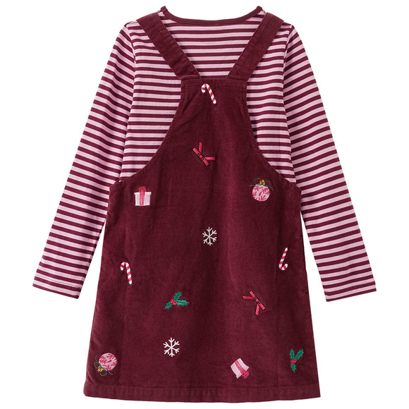 Mädchen Weihnachtsset mit Kleid und Shirt