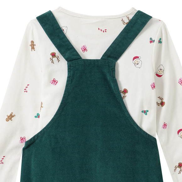 Mädchen Weihnachtsset mit Kleid und Shirt
