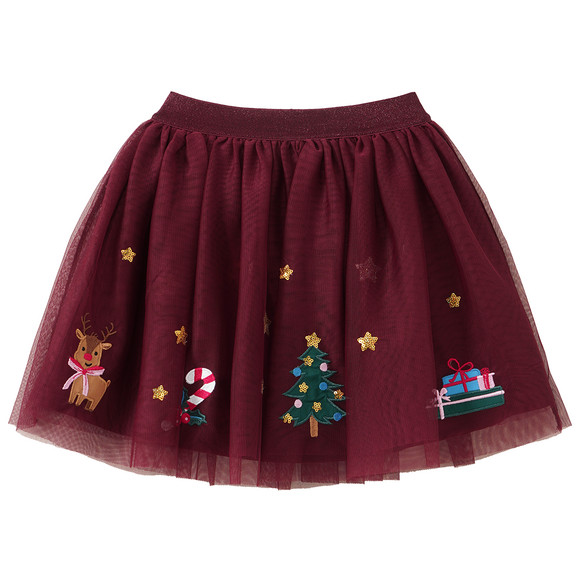 Mädchen Weihnachtsrock mit Applikationen